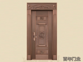 銅藝單開(kāi)門(mén)-湖南銅門(mén)